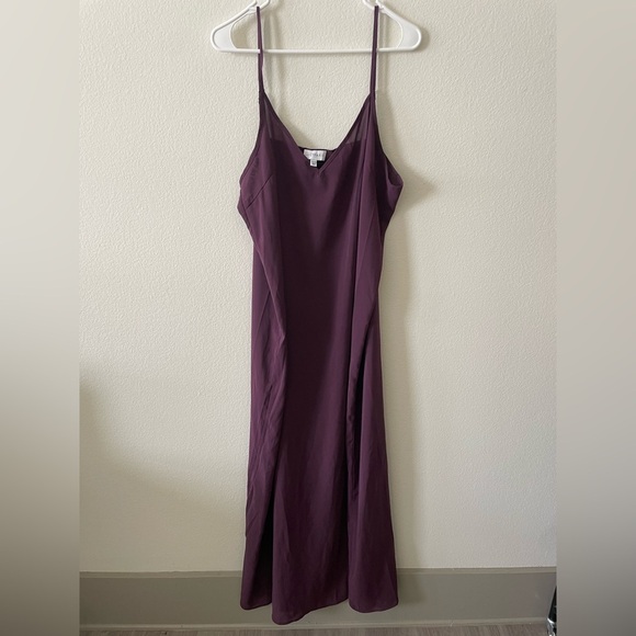 Lucy Paris Dresses & Skirts - Lucy Paris plum v neck spaghetti strap slip maxi dress